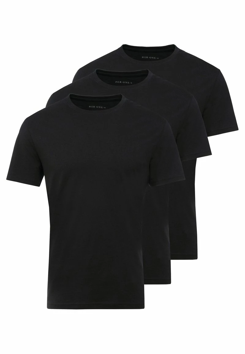 Pier One Hombre 3 PACK - Camiseta Básica - Black 6 Pier One Hombre 3 PACK - Camiseta Básica - Black - Imagen 4