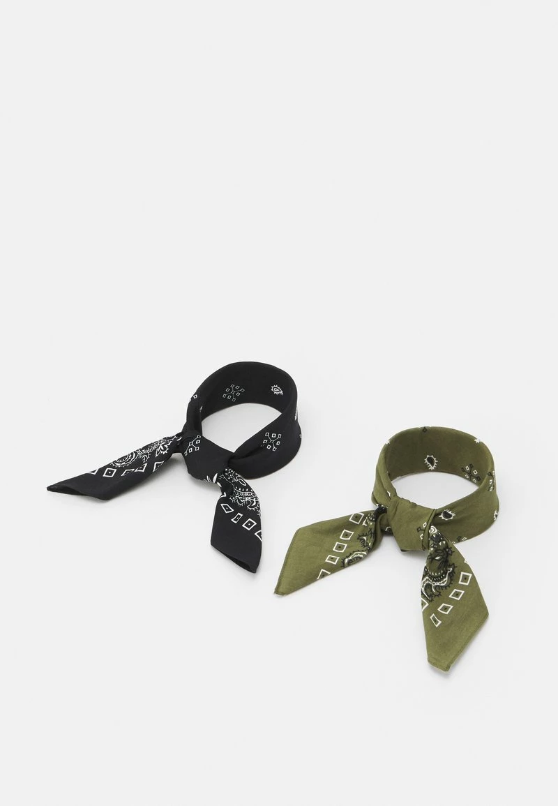Pier One BANDANA 2 PACK UNISEX - Pañuelo - Black/olive, Unisexo 3 Pier One BANDANA 2 PACK UNISEX - Pañuelo - Black/olive, Unisexo