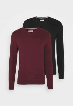 Pier One Hombre 2PACK - Jersey De Punto - Black/bordeaux -PIER ONE Ventas 1401fde1674b40a68d7e1288645f8b9b
