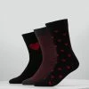 Pier One Hombre VALENTINES 3 PACK - Calcetines - Black/dark Red -PIER ONE Ventas 1af581b22885453497071a22038d5ce5