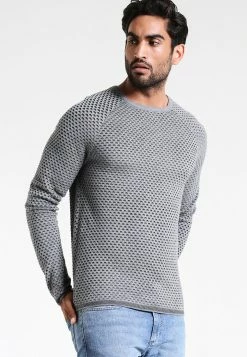 Pier One Hombre Jersey De Punto - Mottled Grey/anthracite
