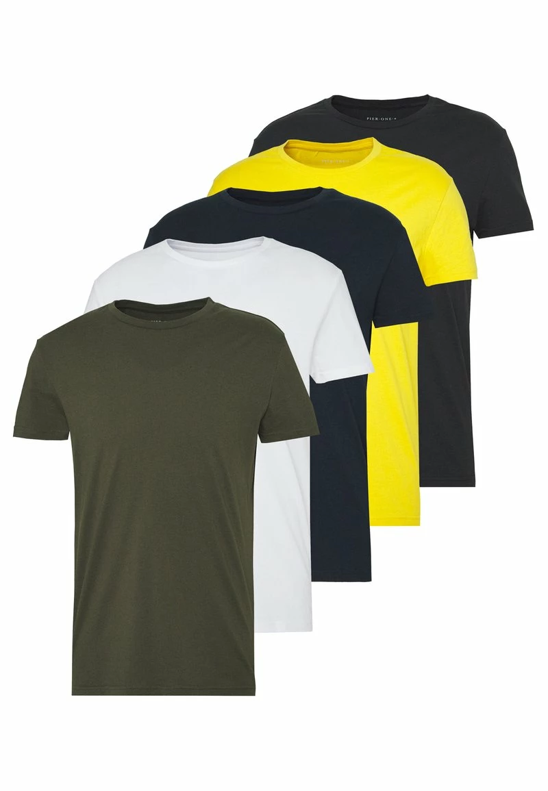 Pier One Hombre 5 PACK - Camiseta Básica - Olive/ White/ Navy /yellow /black 10 Pier One Hombre 5 PACK - Camiseta Básica - Olive/ White/ Navy /yellow /black - Imagen 8