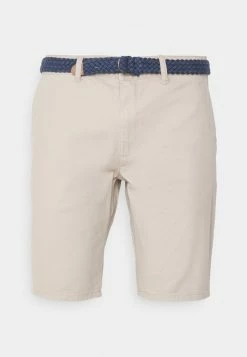 Pier One CHINOS WITH BELT - Shorts - Tan, Hombre