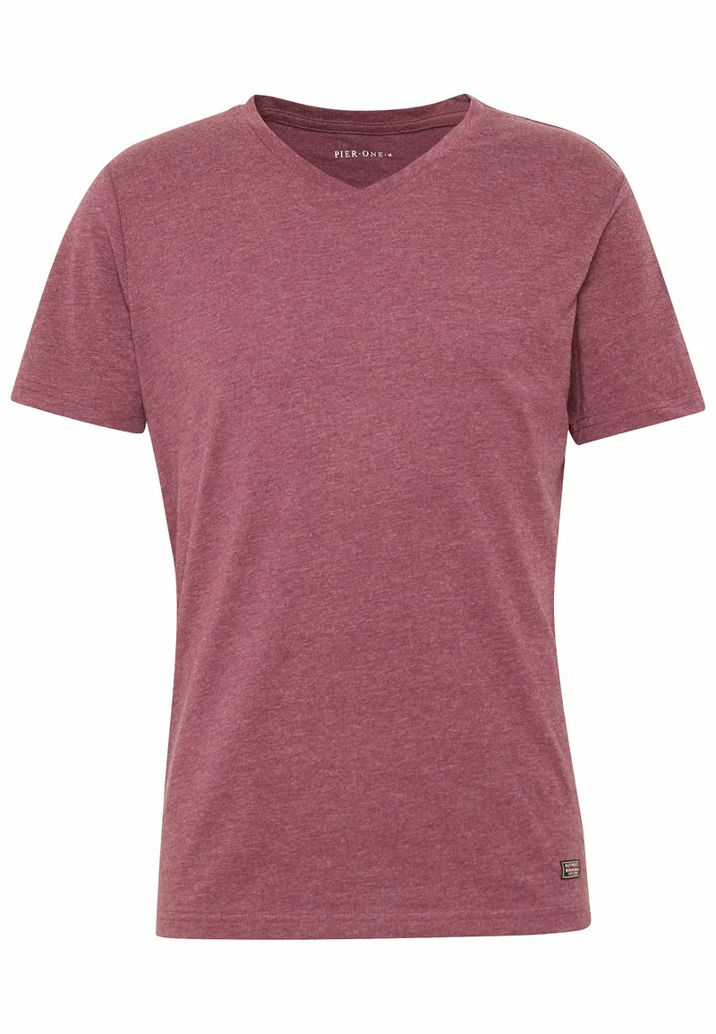 Pier One Camiseta Básica - Mottled Bordeaux, Hombre 7 Pier One Camiseta Básica - Mottled Bordeaux, Hombre - Imagen 5
