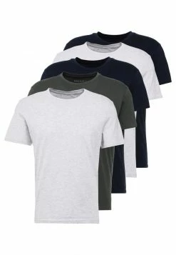 Pier One Hombre 5 PACK - Camiseta Básica - Dark Blue/grey/khaki -PIER ONE Ventas 325cf046ffc64432affa66ab60fd39f6
