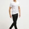 Pier One 2 PACK - Camiseta Básica - White/black, Hombre -PIER ONE Ventas 357bed3643804e7e9b61006712661f33