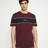 Pier One Hombre Camiseta Estampada - Bordeaux/black/white -PIER ONE Ventas 3901be0039044398a33b40fceb473dd6