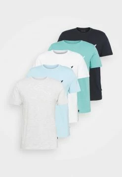 Pier One Hombre WITH BIRD STRAIGHT 5 PACK - Camiseta Básica - Light Grey - 101_white - 001_green - 602 -PIER ONE Ventas 3fe4ededb7e446c69186309619c33f40