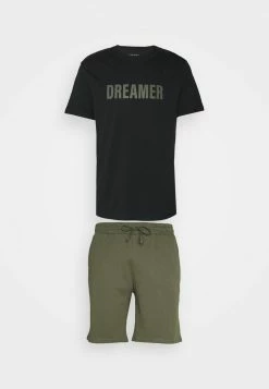 Pier One Pijama - Black/khaki, Hombre