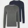 Pier One 2 PACK - Jersey De Punto - Dark Blue/mottled Dark Grey, Hombre -PIER ONE Ventas 468e5906df344faab14665818a4f3a0f