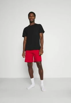 Pier One Hombre 3 PACK - Pantalón De Pijama - Black/mottled Dark Grey/red