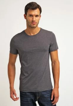 Pier One Hombre 2 PACK - Camiseta Básica - Dark Grey Melange -PIER ONE Ventas 4a6ea9751c4a483c945257496fc59fae