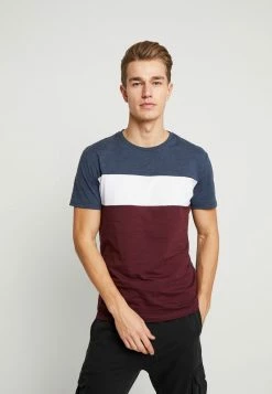 Pier One Hombre Camiseta Estampada - Bordeaux / Dark Blue