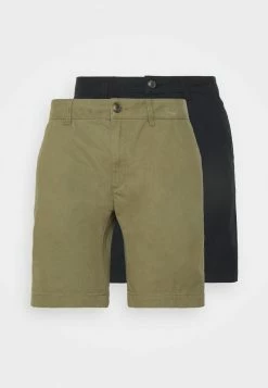 Pier One Hombre 2 PACK - Shorts - Black/olive -PIER ONE Ventas 537cb0fdce6c4e76be55c05dfa95f014