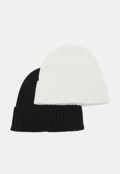 Pier One Unisexo 2 PACK UNISEX - Gorro - Black/off-white