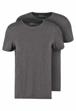 Pier One Hombre 2 PACK - Camiseta Básica - Dark Grey Melange