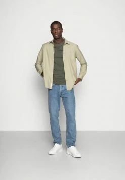 Pier One 3 PACK - Camiseta Básica - Black/grey/green, Hombre