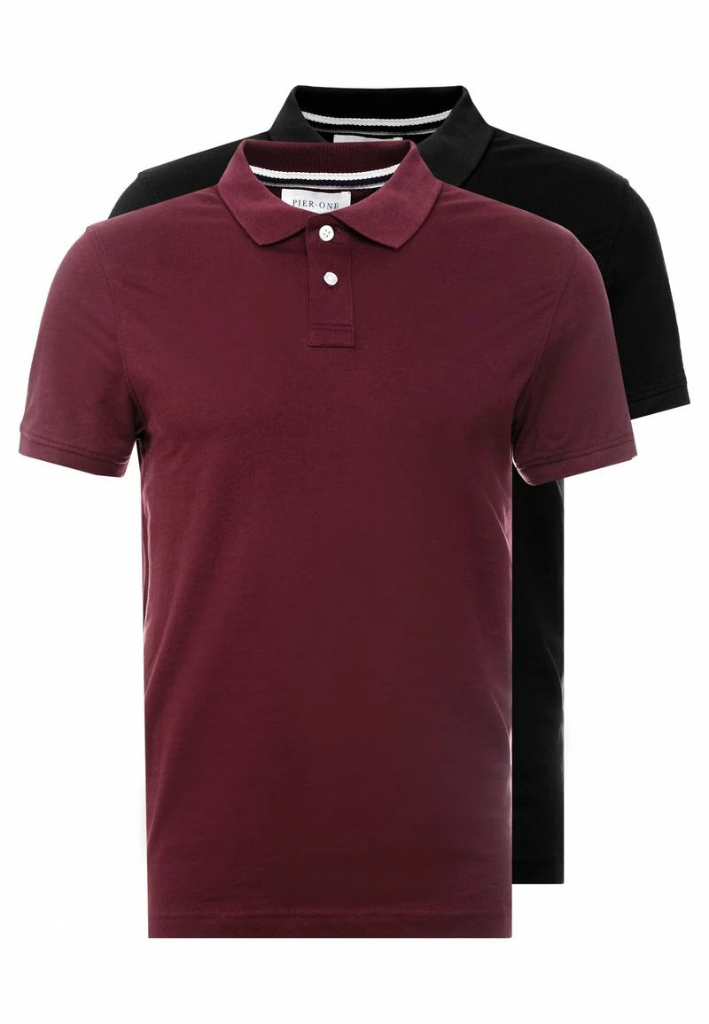 Pier One Hombre 2 PACK - Polo - Bordeaux/black 3 Pier One Hombre 2 PACK - Polo - Bordeaux/black