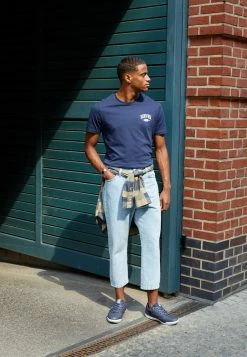 Pier One Hombre GRAPHIC T-SHIRT - Camiseta Estampada - Dark Blue