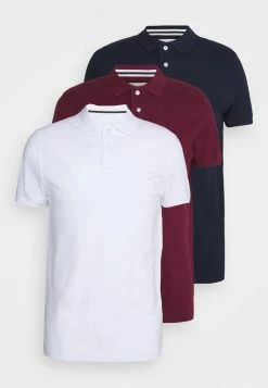 Pier One Hombre 3 PACK - Polo - Bordeaux/white/dark Blue -PIER ONE Ventas 919efcdef1fb44a8aad58897d4dff9e4