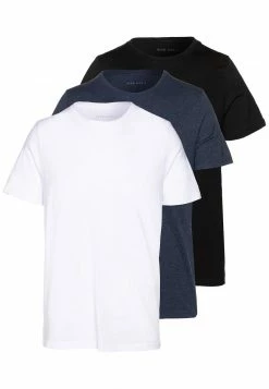 Pier One 3 PACK - Camiseta Básica - Black/white/blue, Hombre