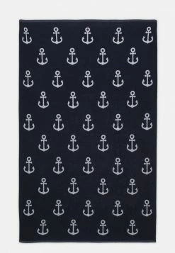 Pier One Hombre BEACH TOWEL 150X100CM 550GSM - Toalla De Playa - Dark Blue/white