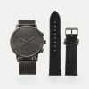 Pier One Unisexo SET - Reloj - Gunmetal/black