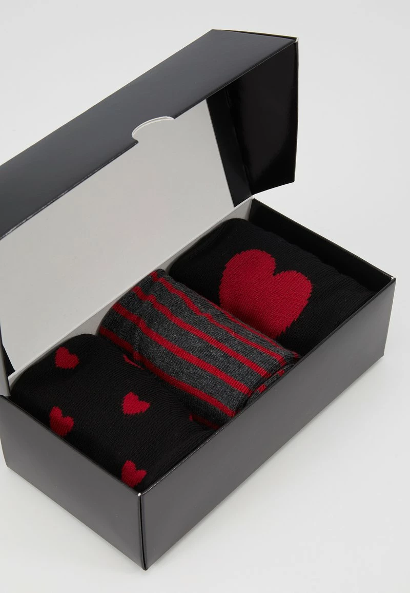 Pier One Hombre VALENTINES 3 PACK - Calcetines - Black/dark Red 7 Pier One Hombre VALENTINES 3 PACK - Calcetines - Black/dark Red - Imagen 5