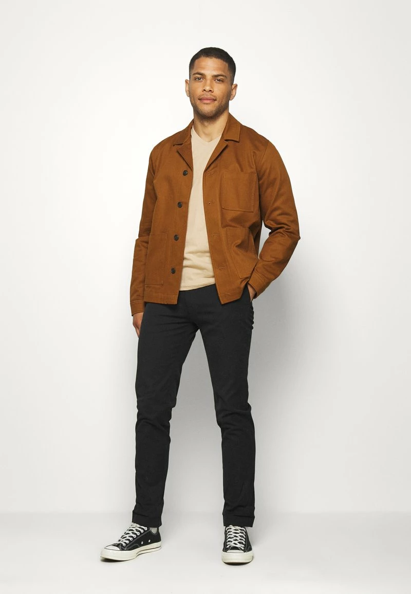 Pier One Hombre 3 PACK - Camiseta Básica - Khaki/tan/dark Blue 3 Pier One Hombre 3 PACK - Camiseta Básica - Khaki/tan/dark Blue