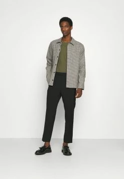 Pier One Hombre 3 PACK - Camiseta De Manga Larga - Black/dark Grey/olive