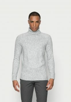 Pier One Hombre ESSENTIAL WINTER TURTLENECK / 512 - MOTTLED BLUE - Jersey De Punto - Mottled Light Grey