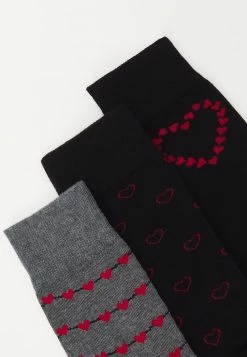 Pier One Hombre VALENTINES SOCK 3 PACK - Calcetines - Black/red/mottled Grey -PIER ONE Ventas be1022d8ccd7420dbfcdb9db58dc721e