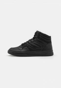 Pier One Hombre LEATHER - Zapatillas Altas - Black