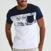 Pier One Hombre Camiseta Estampada - Navy/white -PIER ONE Ventas c3d097dd28194ed8a0ef4ff710602608