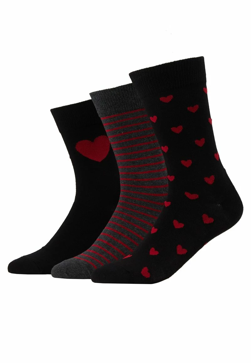 Pier One Hombre VALENTINES 3 PACK - Calcetines - Black/dark Red 4 Pier One Hombre VALENTINES 3 PACK - Calcetines - Black/dark Red - Imagen 2