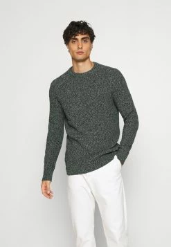 Pier One Hombre MULTICOLOUR HALF CARDIGAN JUMPER - Jersey De Punto - Dark Green
