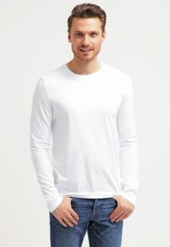 Pier One Hombre Camiseta De Manga Larga - White