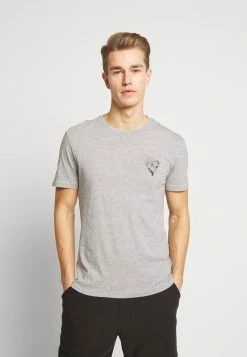 Pier One Hombre Camiseta Estampada - Mottled Grey