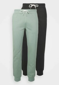Pier One Hombre 2er PACK - Pantalones Deportivos - Green/black