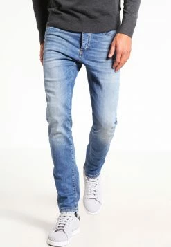 Pier One Hombre DISTRESSED DENIM SLIM FIT - Vaqueros Slim Fit - Light Blue