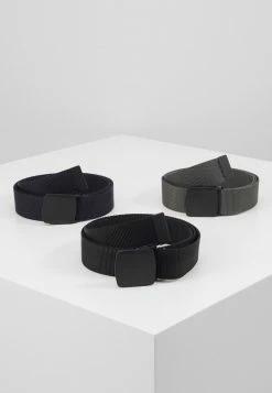 Pier One Unisexo 3 PACK UNISEX - Cinturón - Black/dark Blue/grey