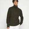 Pier One Hombre NEW CABLE TURTLENECK JUMPER - Jersey De Punto - Mottled Olive