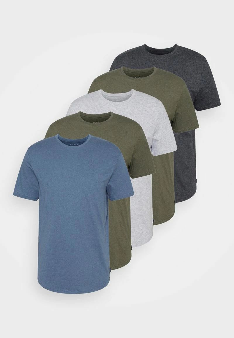 Pier One Hombre 5 PACK - Camiseta Básica - Mottled Brown/mottled Light Grey/mottled Dark Grey 9 Pier One Hombre 5 PACK - Camiseta Básica - Mottled Brown/mottled Light Grey/mottled Dark Grey - Imagen 7